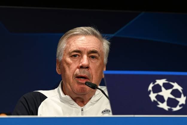 Football, Men, Season 2023 2024, UEFA Champions League Group C, Matchday 6 , 1 FC Union Berlin Real Madrid, Press conference training of Real Madrid in the Olympic Stadium the day before the match, in the picture coach Carlo Ancelotti Real Madrid , 11 12 2023, Copyright: xMatthiasxKochx
