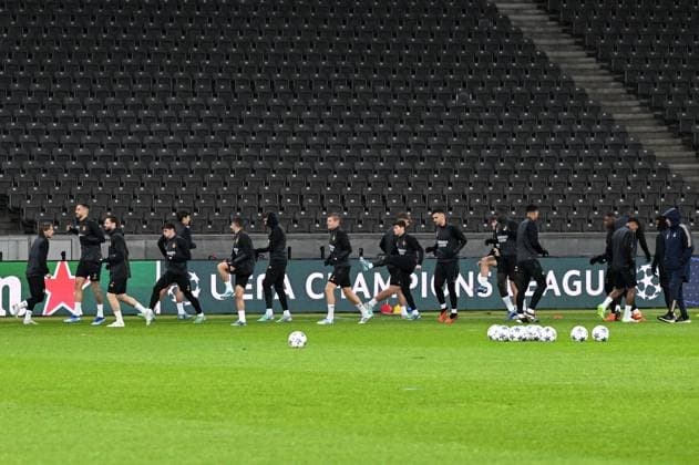 Football, Men, Season 2023 2024, UEFA Champions League Group C, Matchday 6 , 1 FC Union Berlin Real Madrid, Press conference training of Real Madrid in the Olympic Stadium the day before the match, in the picture overview, 11 12 2023, Copyright: xMatthiasxKochx