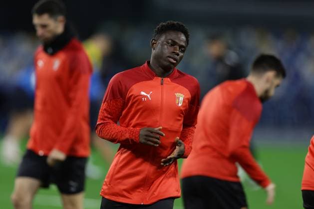traning SC Braga Braga™s Portuguese forward Roger Fernandes during the SC Braga training the day before the Champions League football match against SSC Napoli at the Diego Armando Maradona stadium on 11 December, 2023 ABPH4322 Copyright: xAntonioxBalascox