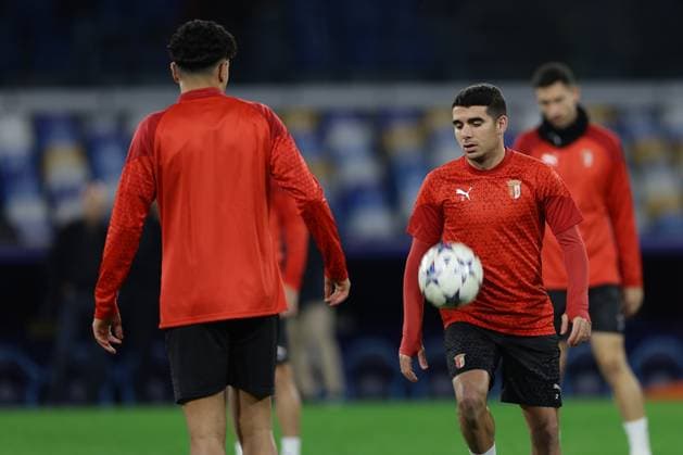 traning SC Braga Braga s Spanish defender Victor Gomez during the SC Braga training the day before the Champions League football match against SSC Napoli at the Diego Armando Maradona stadium on 11 December, 2023 ABPH4458 Copyright: xAntonioxBalascox