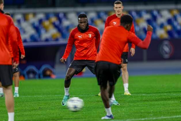 traning SC Braga Braga s Portuguese forward Bruma during the SC Braga training the day before the Champions League football match against SSC Napoli at the Diego Armando Maradona stadium on 11 December, 2023 ABPH4534 Copyright: xAntonioxBalascox