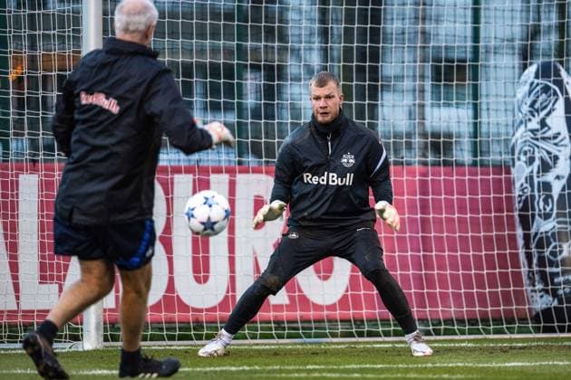 SOCCER - UEFA CL, RBS vs Benfica SALZBURG,AUSTRIA,11.DEC.23 - SOCCER - UEFA Champions League, group stage, Red Bull Salzburg vs SL Benfica, preview, training RBS. Image shows Nico Mantl (RBS).  GEPAxpictures xAistexRidikaite