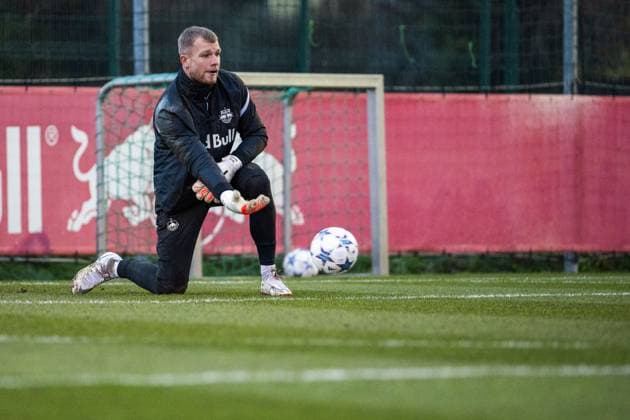 SOCCER - UEFA CL, RBS vs Benfica SALZBURG,AUSTRIA,11.DEC.23 - SOCCER - UEFA Champions League, group stage, Red Bull Salzburg vs SL Benfica, preview, training RBS. Image shows Nico Mantl (RBS).  GEPAxpictures xAistexRidikaite