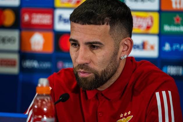 SOCCER - UEFA CL, RBS vs Benfica SALZBURG,AUSTRIA,11.DEC.23 - SOCCER - UEFA Champions League, group stage, Red Bull Salzburg vs SL Benfica, preview, press conference, PK, Pressekonferenz Benfica. Image shows Nicolas Otamendi (Benfica).  GEPAxpictures xAistexRidikaite