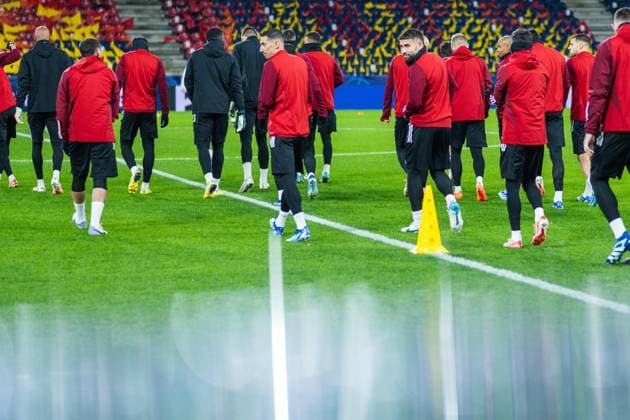 SOCCER - UEFA CL, RBS vs Benfica SALZBURG,AUSTRIA,11.DEC.23 - SOCCER - UEFA Champions League, group stage, Red Bull Salzburg vs SL Benfica, preview, training Benfica. Image shows the team of Benfica.  GEPAxpictures xAistexRidikaite
