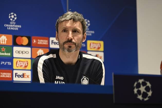 Antwerp s head coach Mark van Bommel pictured during a press conference, PK, Pressekonferenz of Belgian soccer team Royal Antwerp FC, on Tuesday 12 December 2023 in Antwerp. The team is preparing for tomorrow s game against Spanish club FC Barcelona, Barca on day six of the Champions League group stage, in group H. TOM GOYVAERTS TomxGoyvaerts  x82152215x