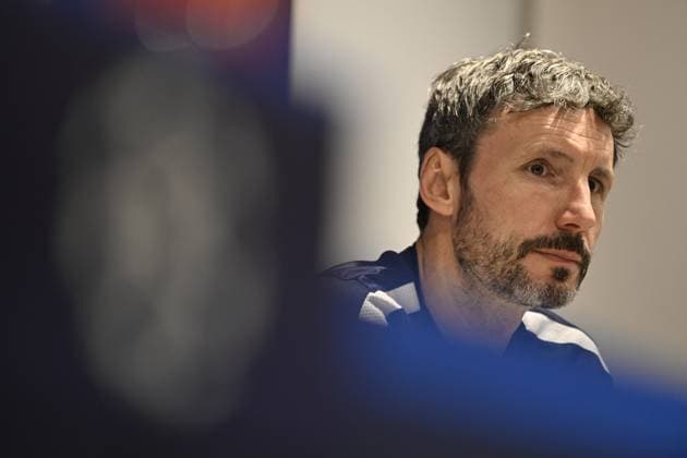 Antwerp s head coach Mark van Bommel pictured during a press conference, PK, Pressekonferenz of Belgian soccer team Royal Antwerp FC, on Tuesday 12 December 2023 in Antwerp. The team is preparing for tomorrow s game against Spanish club FC Barcelona, Barca on day six of the Champions League group stage, in group H. TOM GOYVAERTS TomxGoyvaerts  x82152940x