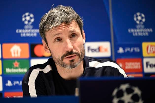 Royal Antwerp FC v FC Barcelona, Barca - UEFA Champions League Media Activities 12 12 2023 DEURNE, BELGIUM - DECEMBER 12 : Van Bommel Mark head coach of Antwerp FC talking to the press during a press conference, PK, Pressekonferenz prior to the UEFA Champions League group H match between Royal Antwerp FC and FC Barcelona on December 12, 2023 in Deurne, Belgium, 12 12 2023 Deurne Belgium  Copyright: xVincentxKalutx