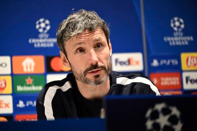 Royal Antwerp FC v FC Barcelona, Barca - UEFA Champions League Media Activities 12 12 2023 DEURNE, BELGIUM - DECEMBER 12 : Van Bommel Mark head coach of Antwerp FC talking to the press during a press conference, PK, Pressekonferenz prior to the UEFA Champions League group H match between Royal Antwerp FC and FC Barcelona on December 12, 2023 in Deurne, Belgium, 12 12 2023 Deurne Belgium  Copyright: xVincentxKalutx