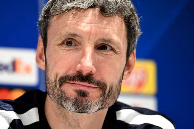 Royal Antwerp FC v FC Barcelona, Barca - UEFA Champions League Media Activities 12 12 2023 DEURNE, BELGIUM - DECEMBER 12 : Van Bommel Mark head coach of Antwerp FC talking to the press during a press conference, PK, Pressekonferenz prior to the UEFA Champions League group H match between Royal Antwerp FC and FC Barcelona on December 12, 2023 in Deurne, Belgium, 12 12 2023 Deurne Belgium  Copyright: xVincentxKalutx