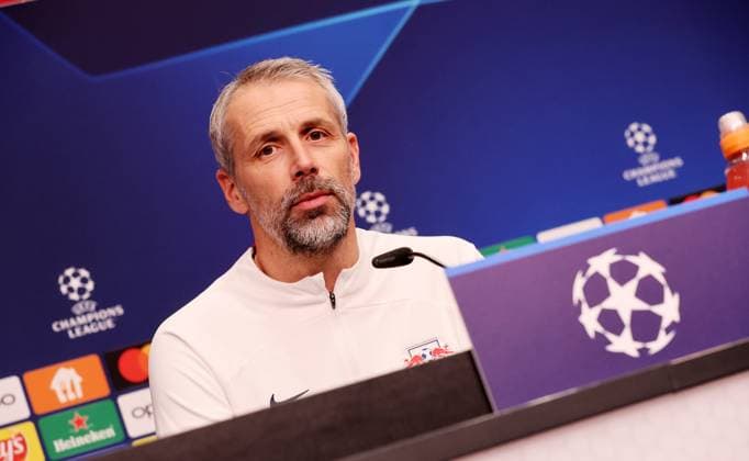 RB Leipzig PK Champions League Leipzig, 12 12 2023, RB Academy, UEFA Champions League , RB Leipzig press conference on the eve of RBL v Young Boys Bern , In the picture coach Marco Rose RB Leipzig , Picture Point