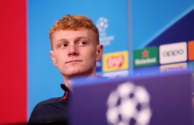 RB Leipzig PK Champions League Leipzig, 12 12 2023, RB Academy, UEFA Champions League , RB Leipzig press conference on the eve of RBL v Young Boys Bern , In the picture player Nicolas Seiwald 13, RB Leipzig , Picture Point