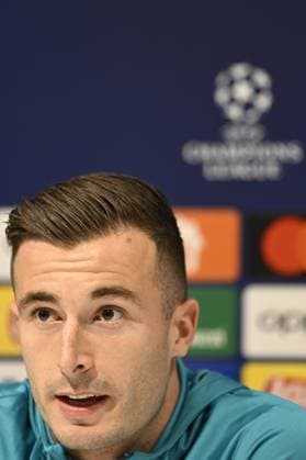 Barcelona s Inaki Pena pictured during a press conference, PK, Pressekonferenz of Spanish club FC Barcelona, Barca on Tuesday 12 December 2023 in Antwerp. The team is preparing for tomorrow s game against Belgian soccer team Royal Antwerp FC, on day six of the Champions League group stage, in group H. TOM GOYVAERTS TomxGoyvaerts  x82173122x