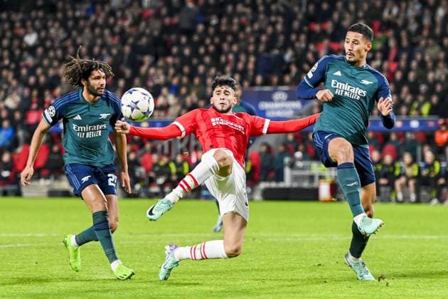 EINDHOVEN, 12-12-2023, Philips Stadion, UEFA Champions League Football, season 2023 2024, Match between PSV and Arsenal. PSV player Ricardo Pepi PSV - Arsenal  x23496083x Copyright: