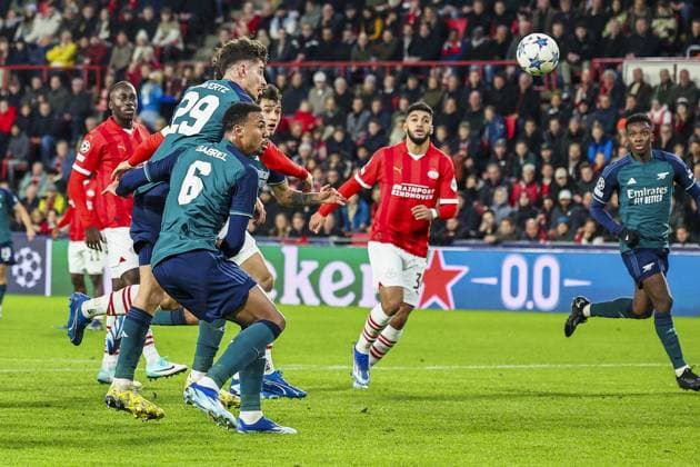 EINDHOVEN, 12-12-2023, Philips Stadium, UEFA Champions League season 2023 24, match between PSV and Arsenal, Arsenal player Kai Havertz PSV - Arsenal  x23496111x Copyright: