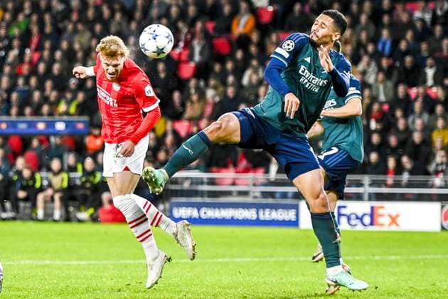 EINDHOVEN, 12-12-2023, Philips Stadion, UEFA Champions League Football, season 2023 2024, Match between PSV and Arsenal. PSV player Yorbe Vertessen PSV - Arsenal  x23496130x Copyright: