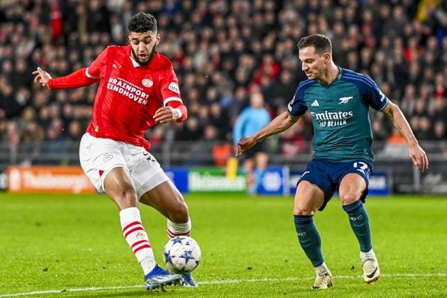 EINDHOVEN, 12-12-2023, Philips Stadion, UEFA Champions League Football, season 2023 2024, Match between PSV and Arsenal. PSV player Ismael Saibari PSV - Arsenal  x23496511x Copyright: