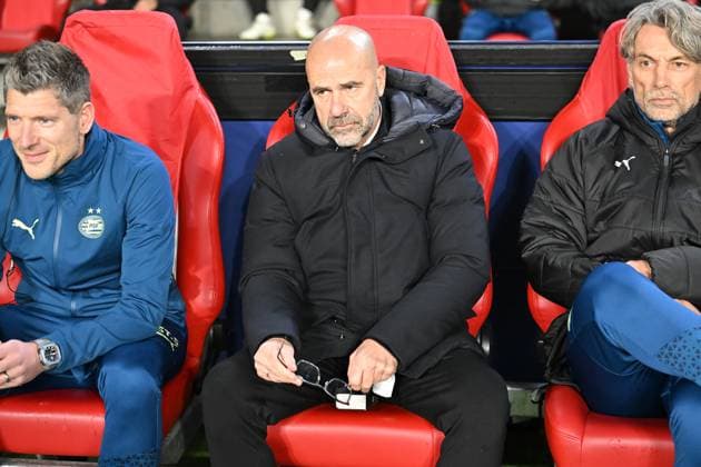 Eindhoven, Philips Stadion, 12 12 23, GER, Men, UEFA Champions League, Season 2023 2024, PSV Eindhoven Arsenal FC Picture Coach Peter BOSZ Eindhoven Only for editorial use UEFA regulations prohibit any use of photographs as image sequences and or quasi video North Brabant Netherlands