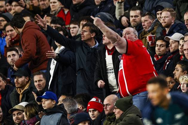 EINDHOVEN - PSV fans during the UEFA Champions League group B match between PSV Eindhoven and Arsenal FC at the Phillips stadium on December 12, 2023 in Eindhoven, Netherlands. ANP MAURICE VAN STEEN UEFA Champions League 2023 24 2023 2024 xVIxANPxSportx xxANPxIVx 486130858 originalFilename: 486130858.jpg