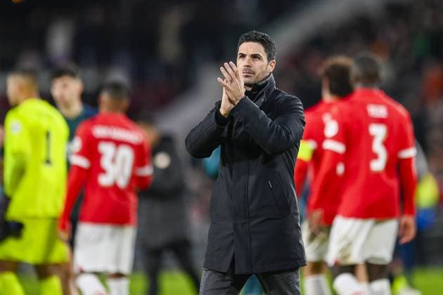 EINDHOVEN, 12-12-2023, Philips Stadion, UEFA Champions League Football, season 2023 2024, Match between PSV and Arsenal. Arsenal coach Mikel Arteta after the match, end result 1-1 PSV - Arsenal  x23497186x Copyright: