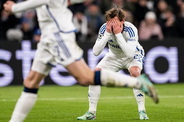 231212 Peter Ankersen of FC Copenhagen looks dejected during the UEFA Champions League football match between FC Copenhagen and Galatasaray on December 12, 2023 in Copenhagen Photo Petter Arvidson BILDBYRAN kod PA PA0704 fotboll football soccer fotball champions league fc copenhagen galatasaray bbeng depp  Copyright: PETTERxARVIDSON BB231212PA013