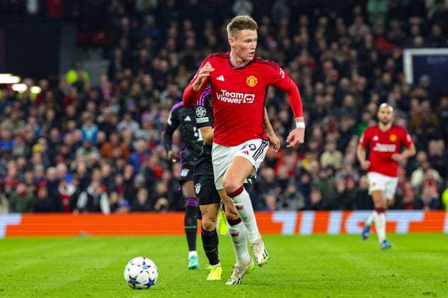 Manchester United, ManU v Bayern Munich Champions League 12 12 2023. Scott McTominay (39) of Manchester United during the Champions League match between Manchester United and Bayern Munich at Old Trafford, Manchester, England on 12 December 2023. Editorial use only , Copyright: xNigelxKeenex PSI-18580-0025