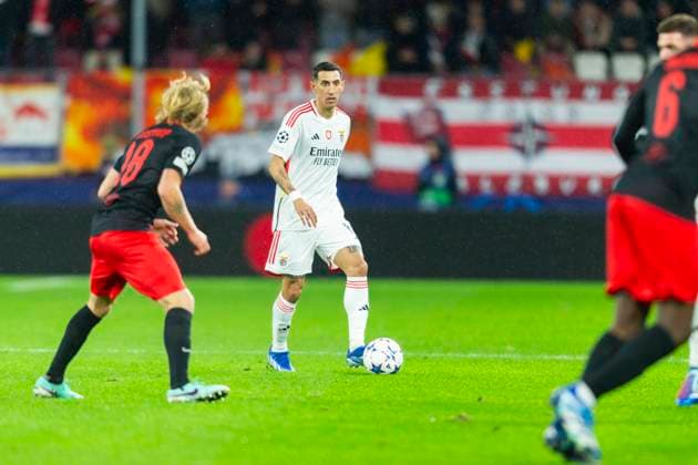 SOCCER - UEFA CL, RBS vs Benfica SALZBURG,AUSTRIA,12.DEC.23 - SOCCER - UEFA Champions League, group stage, Red Bull Salzburg vs SL Benfica. Image shows Angel Di Maria (Benfica).  GEPAxpictures xGintarexKarpaviciute