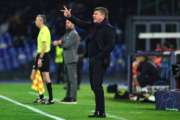 Rudy Garcia head coach of SSC Napoli gestures during the Champions League Group C football match between SSC Napoli and SC Braga at Diego Armando Maradona stadium in Naples (Italy), December 12th, 2023. cesarexpurini