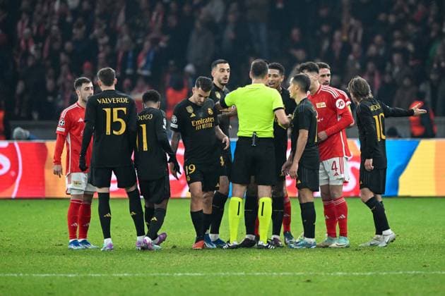 Football, Men, Season 2023 2024, UEFA Champions League Group C, Matchday 6 , 1 FC Union Berlin Real Madrid, v l Rudelbildung , 12 12 2023, Copyright: xMatthiasxKochx