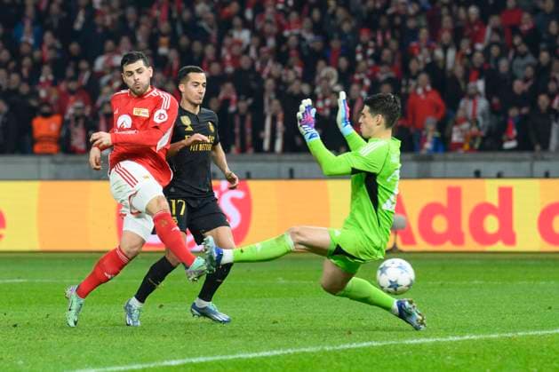 v l Kevin Volland 1 FC Union Berlin, 10 , Lucas Vazquez Real Madrid, 17 , Kepa Arrizabalaga Real Madrid, 25 , 1 0, Goal, GER, 1 FC Union Berlin vs Real Madrid, UEFA Champions League, 6 Group Match, Season 2023 2024, 12 12 2023, DFL REGULATIONS PROHIBIT ANY USE OF PHOTOGRAPHS AS IMAGE SEQUENCES AND OR QUASI VIDEO, GER, Berlin, 1 FC Union Berlin vs 1 FC Union Berlin vs Real Madrid, UEFA Champions League, 6 group match, 2023 2024 season, 12 12 2023, xukhx, Copyright: xUwexKoch Eibner-Pressefotox EP_UKH