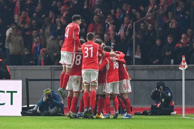 Football, Men, Season 2023 2024, UEFA Champions League Group C, Matchday 6 , 1 FC Union Berlin Real Madrid, v l Kevin Volland 1 FC Union Berlin Goal celebration, cheers after the goal for 1 0 , 12 12 2023, Copyright: xMatthiasxKochx