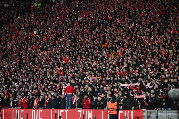 Football, Men, Season 2023 2024, UEFA Champions League Group C, Matchday 6 , 1 FC Union Berlin Real Madrid, v l The fans of 1 FC Union Berlin , 12 12 2023, Copyright: xMatthiasxKochx