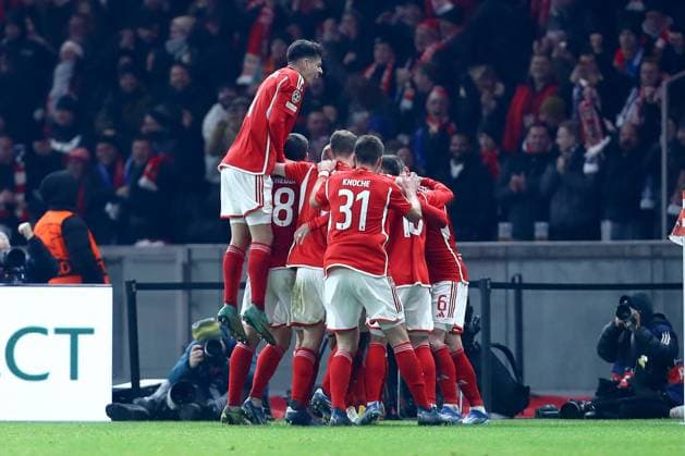 12 12 2023, xtgx, Fußball UEFA Champions League, Union Berlin Real Madrid emspor, v l Torjubel nach dem Tor zum celebrating the goal celebrate 1 0 durch Kevin Volland 1 FC Union Berlin DFL DFB REGULATIONS PROHIBIT ANY USE OF PHOTOGRAPHS as IMAGE SEQUENCES and or QUASI VIDEO Berlin