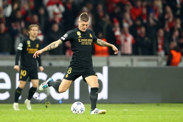 12 12 2023, xtgx, Football UEFA Champions League, Union Berlin Real Madrid emspor, v l Toni Kroos Real Madrid DFL DFB REGULATIONS PROHIBIT ANY USE OF PHOTOGRAPHS as IMAGE SEQUENCES and or QUASI VIDEO Berlin