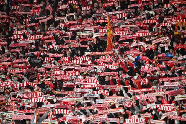 Football, Men, Season 2023 2024, UEFA Champions League Group C, Matchday 6 , 1 FC Union Berlin Real Madrid, v l The fans of 1 FC Union Berlin , 12 12 2023, Copyright: xMatthiasxKochx