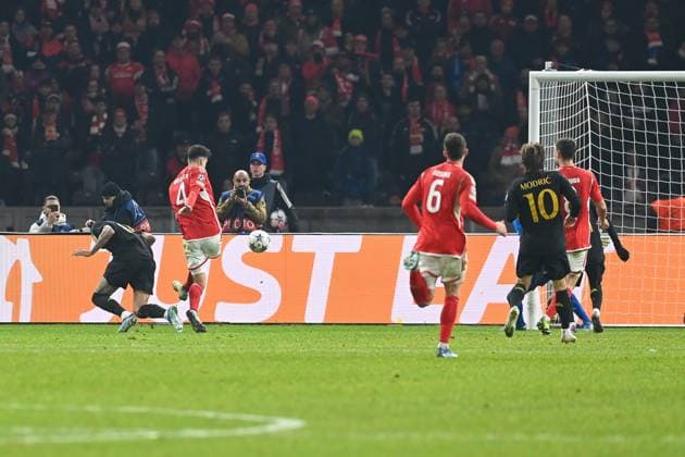 Football, Men, Season 2023 2024, UEFA Champions League Group C, Matchday 6 , 1 FC Union Berlin Real Madrid, v l Joselu Real Madrid scores the goal to 1 2 , 12 12 2023, Copyright: xMatthiasxKochx
