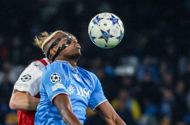 December 12, 2023, Naples, Naples, Italy: Naples 12 12 2023, during the football match valid for the Champions League 2023 24, between the teams of SSC Napoli vs FC Braga at the Diego Armando Maradona Stadium.In the picture: Victor Osimhen of SSC Napoli Naples Italy - ZUMAs236 20231212_aap_s236_025 Copyright: xFabioxSassox