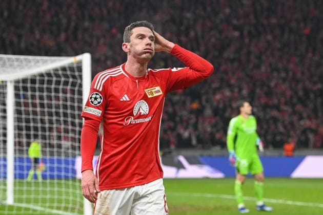 Football, Men, Season 2023 2024, UEFA Champions League Group C, Matchday 6 , 1 FC Union Berlin Real Madrid, v l Robin Gosens 1 FC Union Berlin , 12 12 2023, Copyright: xMatthiasxKochx