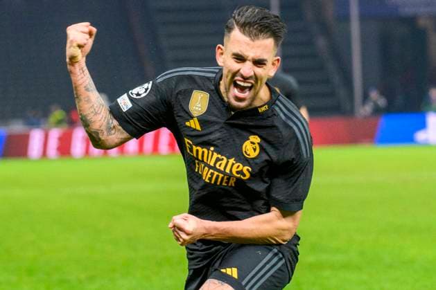 v l Dani Ceballos Real Madrid, 19 , shoots goal for 2 3, goal, hit, in, jubilation, goal celebration, joy, enthusiasm, GER, 1 FC Union Berlin vs Real Madrid, UEFA Champions League, 6 group match, season season 2023 2024, 12 12 2023, DFL REGULATIONS PROHIBIT ANY USE OF PHOTOGRAPHS AS IMAGE SEQUENCES AND OR QUASI VIDEO, GER, Berlin, 1 FC Union Berlin vs 1 FC Union Berlin vs Real Madrid, UEFA Champions League, 6 group match, 2023 2024 season, 12 12 2023, xukhx, Copyright: xUwexKoch Eibner-Pressefotox EP_UKH