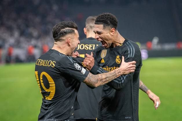 UEFA Champions League 1 FC Union Berlin v Real Madrid Berlin, 12 12 2023 Dani Ceballos Real Madrid, 19 , Jude Bellingham Real Madrid, 5 UEFA Champions League 1 FC Union Berlin v Real Madrid, Olympiastadion, Berlin, 12 12 2023 Copyright: xBEAUTIFULxSPORTS LucianoxLimax