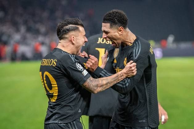 UEFA Champions League 1 FC Union Berlin v Real Madrid Berlin, 12 12 2023 Dani Ceballos Real Madrid, 19 , Jude Bellingham Real Madrid, 5 UEFA Champions League 1 FC Union Berlin v Real Madrid, Olympiastadion, Berlin, 12 12 2023 Copyright: xBEAUTIFULxSPORTS LucianoxLimax