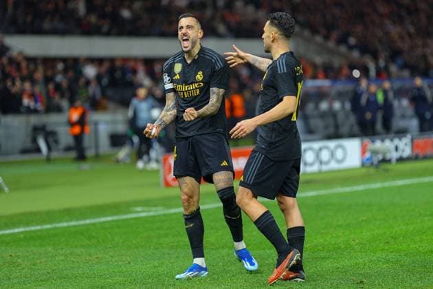 2023.12.12 Berlin Pilka nozna UEFA Liga Mistrzow Union Berlin - Real Madryt N z Joselu bramka gol radosc na 2-1 Foto Pawel Andrachiewicz PressFocus 2023.12.12 Berlin Football UEFA Champions League Union Berlin - Real Madrid Joselu bramka gol radosc na 2-1 Credit: Pawel Andrachiewicz PressFocus NEWSPIX.PL --- Newspix.pl  20231212_PF_PA102