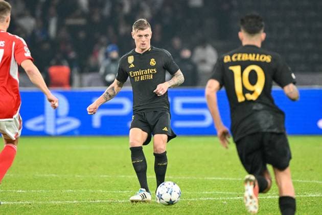 Football, Men, Season 2023 2024, UEFA Champions League Group C, Matchday 6 , 1 FC Union Berlin Real Madrid, v l Toni Kroos Real Madrid , 12 12 2023, Copyright: xMatthiasxKochx