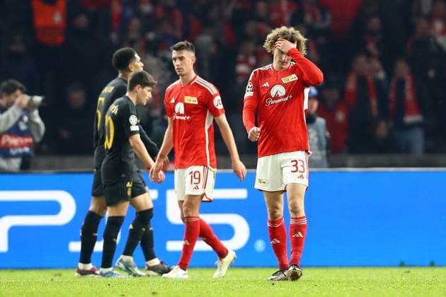 12 12 2023, xtgx, Football UEFA Champions League, Union Berlin Real Madrid emspor, v l Alex Kral 1 FC Union Berlin Enttäuscht enttaeuscht traurig frustriert DFL DFB REGULATIONS PROHIBIT ANY USE OF PHOTOGRAPHS as IMAGE SEQUENCES and or QUASI VIDEO Berlin