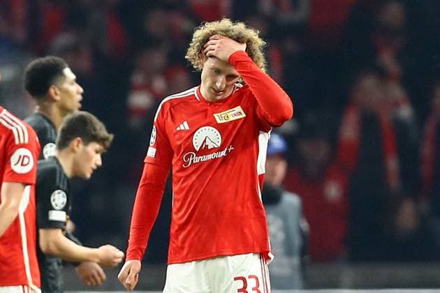 12 12 2023, xtgx, Football UEFA Champions League, Union Berlin Real Madrid emspor, v l Alex Kral 1 FC Union Berlin Enttäuscht enttaeuscht traurig frustriert DFL DFB REGULATIONS PROHIBIT ANY USE OF PHOTOGRAPHS as IMAGE SEQUENCES and or QUASI VIDEO Berlin