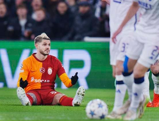 Galatasarays Mauro Icardi during the Champions League match between FC Copenhagen Galatasaray SK in Parken, Tuesday 12 December 2023 Photo Liselotte Sabroe Ritzau Scanpix , Copenhagen Denmark  Copyright: Ritzau Scanpix LiselottexSabroex COP14438 spdk20231212-235128-L