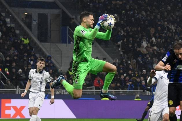 Fußball, CL, Inter Mailand - Real Sociedad San Sebastian RECORD DATE NOT STATED Uefa Champions League 2022-2023 Stadio Giuseppe Meazza, Milano Inter-Real Sociedad Nella foto: Alex Remiro Copyright: xAndreaxRositox DSC_9644