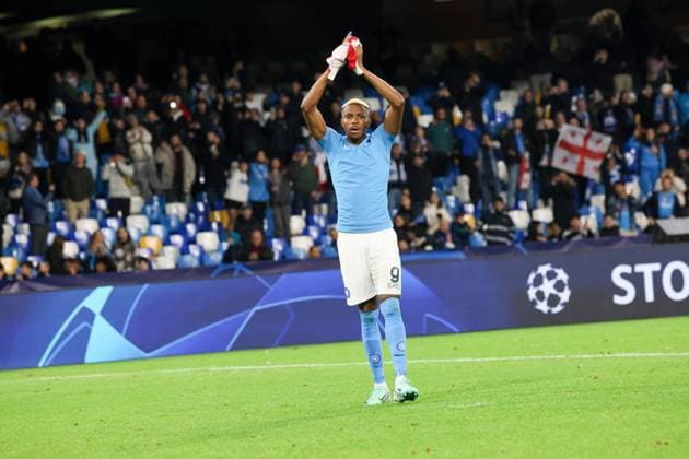Napoli vs Braga - Champions League 2023 24 Naples 12 12 2023, during the football match valid for the Champions League 2023 24, between the teams of SSC Napoli vs FC Braga at the Diego Armando Maradona Stadium In the picture: Victor Osimhen of SSC Napoli Copyright: xFABIOxSASSOxFABIOxSASSOx 2L8A9951
