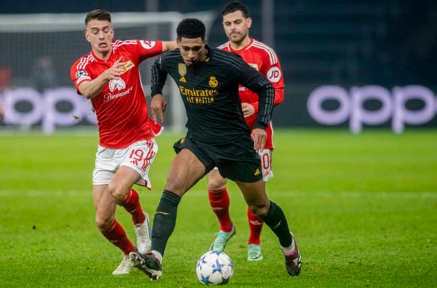12 12 2023, Football, UEFA, Men, Champions League, Group C, Matchday 6, 1 FC Union Berlin Real Madrid 2 3 Janik Haberer 1 FC Union Berlin, left against Jude Bellingham Real Madrid, right Berlin Olympiastadion Berlin Germany