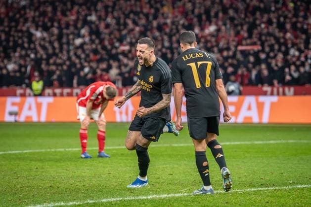 UEFA Champions League 1 FC Union Berlin vs Real Madrid Berlin, 12 12 2023 Joselu Real Madrid celebrates 2 1, 14 UEFA Champions League 1 FC Union Berlin vs Real Madrid, Olympiastadion, Berlin, 12 12 2023 Copyright: xBEAUTIFULxSPORTS LucianoxLimax